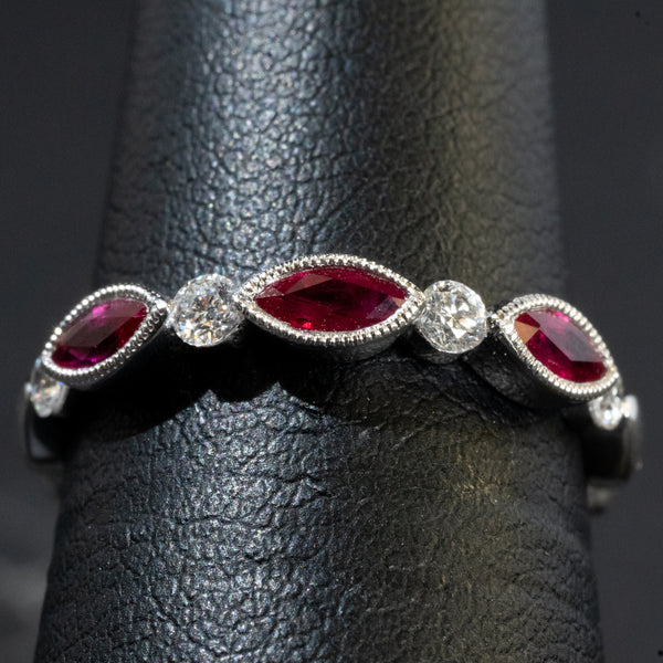 Ladies .220 Ctw Ruby Ring / 18 Kt W - Anderson Jewelers 