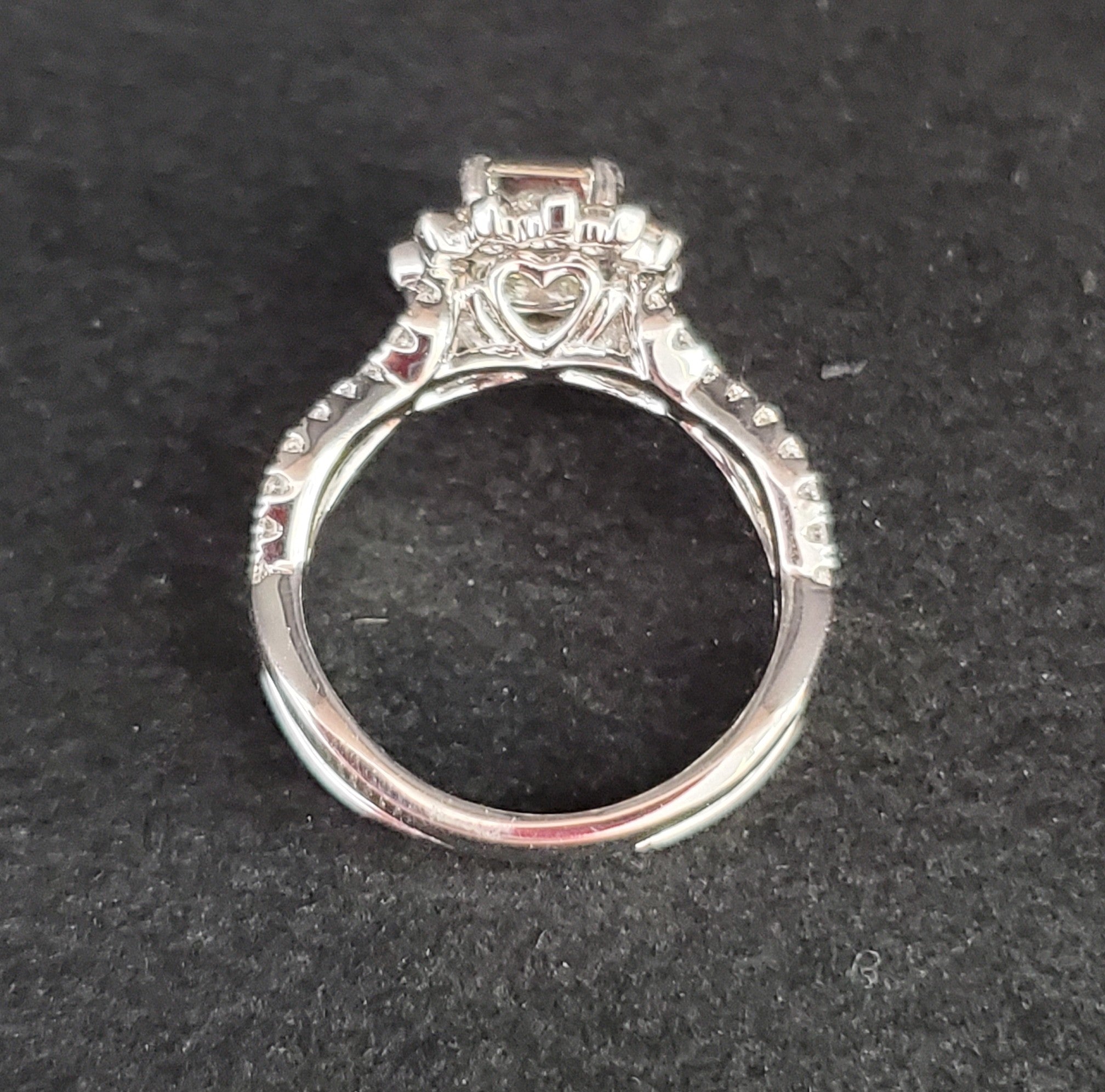 Asscher Cut Halo Diamond 18k WG Ring