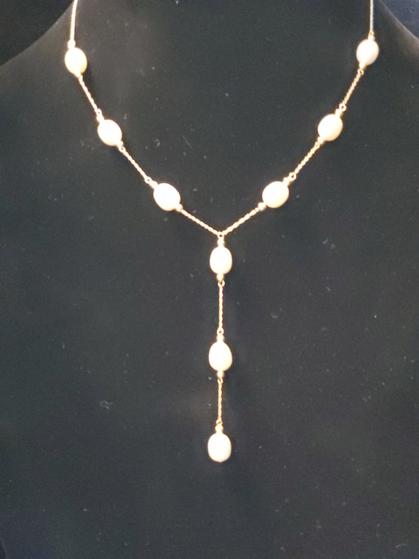 Pearl 10ky chain necklace