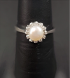 10K White Gold Pearl Ring