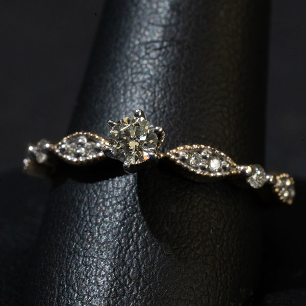 Ladies .330 Ctw Round Cut Diamond Ring / 10 Kt W - Anderson Jewelers 