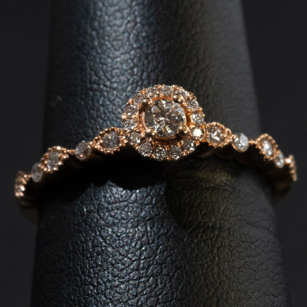 Ladies .250 Ctw Diamond Ring / Rose Gold 14 Kt. - Anderson Jewelers 