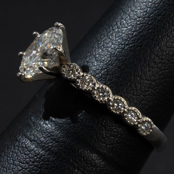 Ladies Oval Cut Diamond Ring / 14 Kt W - Anderson Jewelers 
