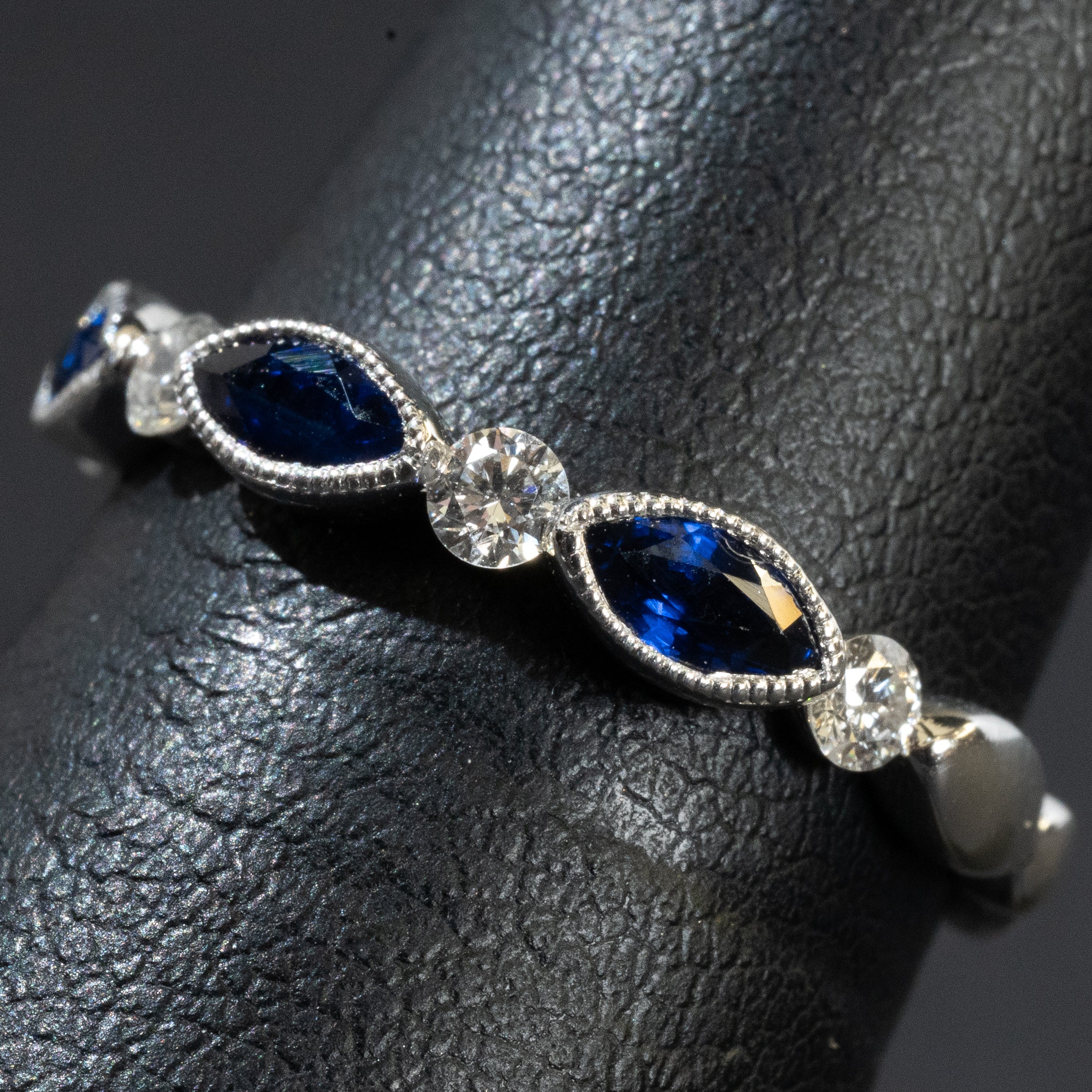 Ladies .220 Ctw Sapphire Ring / 18 Kt W - Anderson Jewelers 