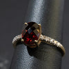 Ladies Round Cut Garnet Gem Stone Ring / 14 Kt Y - Anderson Jewelers 