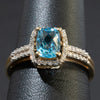 Ladies Cushion Cut Blue Topaz Gem Stone Ring / 14 Kt Y - Anderson Jewelers 