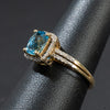 Ladies Cushion Cut Blue Topaz Gem Stone Ring / 14 Kt Y - Anderson Jewelers 