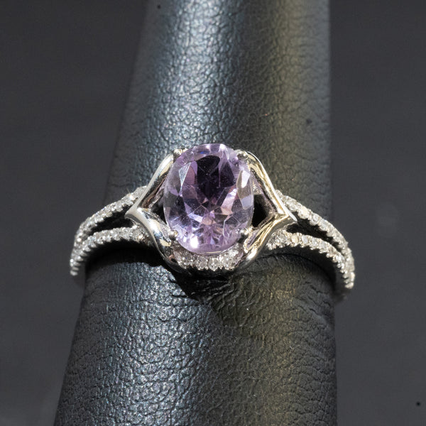 Ladies 1.300 Ctw Round Cut Amethyst Ring / 14 Kt W - Anderson Jewelers 
