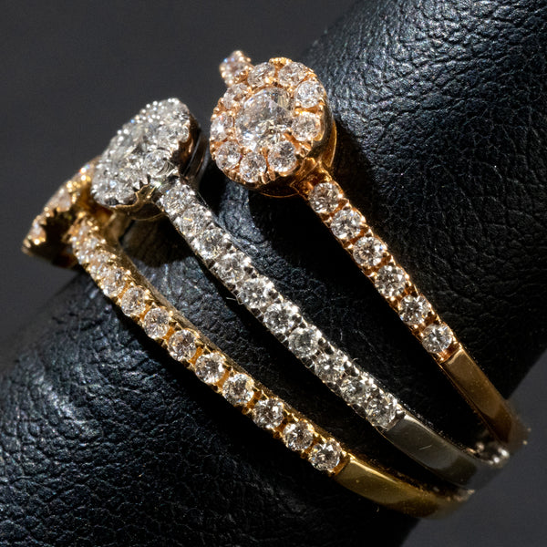 Ladies 1.100 Ctw Round Cut Diamond Ring / Tri-Color - Anderson Jewelers 