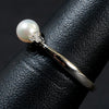 Round Cut Pearl Ring / 10 Kt W - Anderson Jewelers 