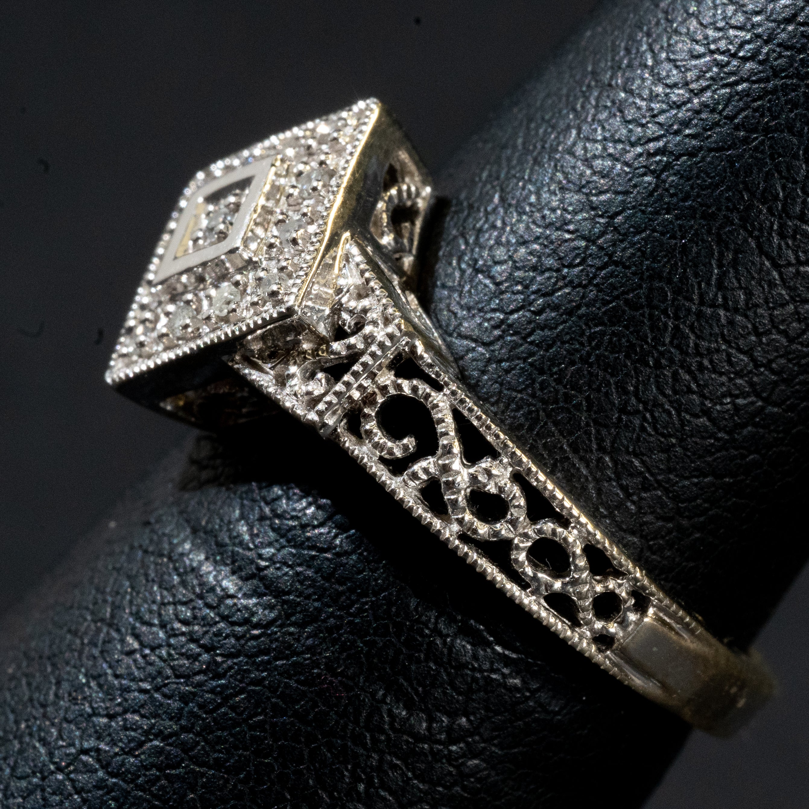 Ladies .070 Ctw Round Cut Diamond Ring / 10 Kt W - Anderson Jewelers 