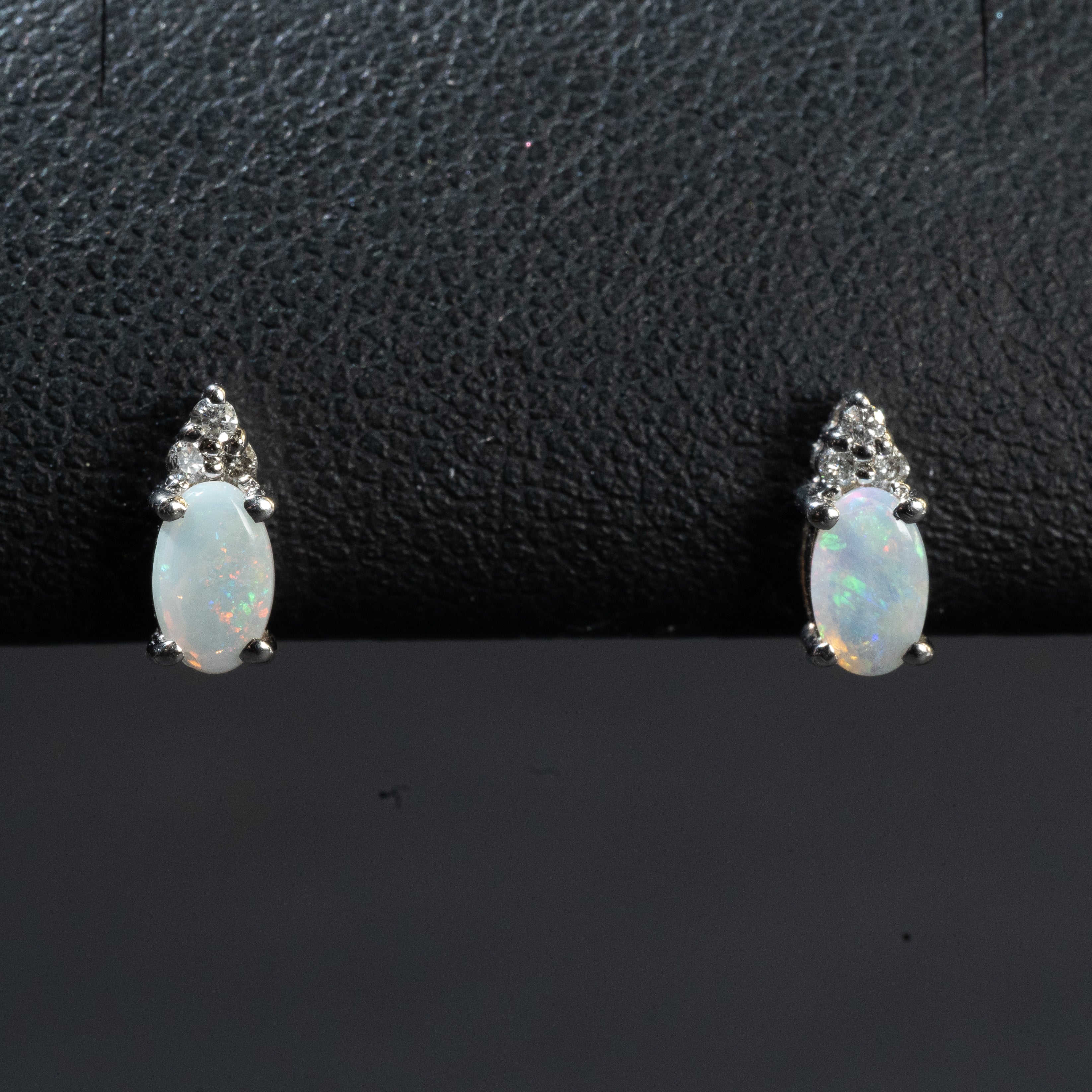 Ladies Oval Cut Opal Earrings / 10 Kt W - Anderson Jewelers 