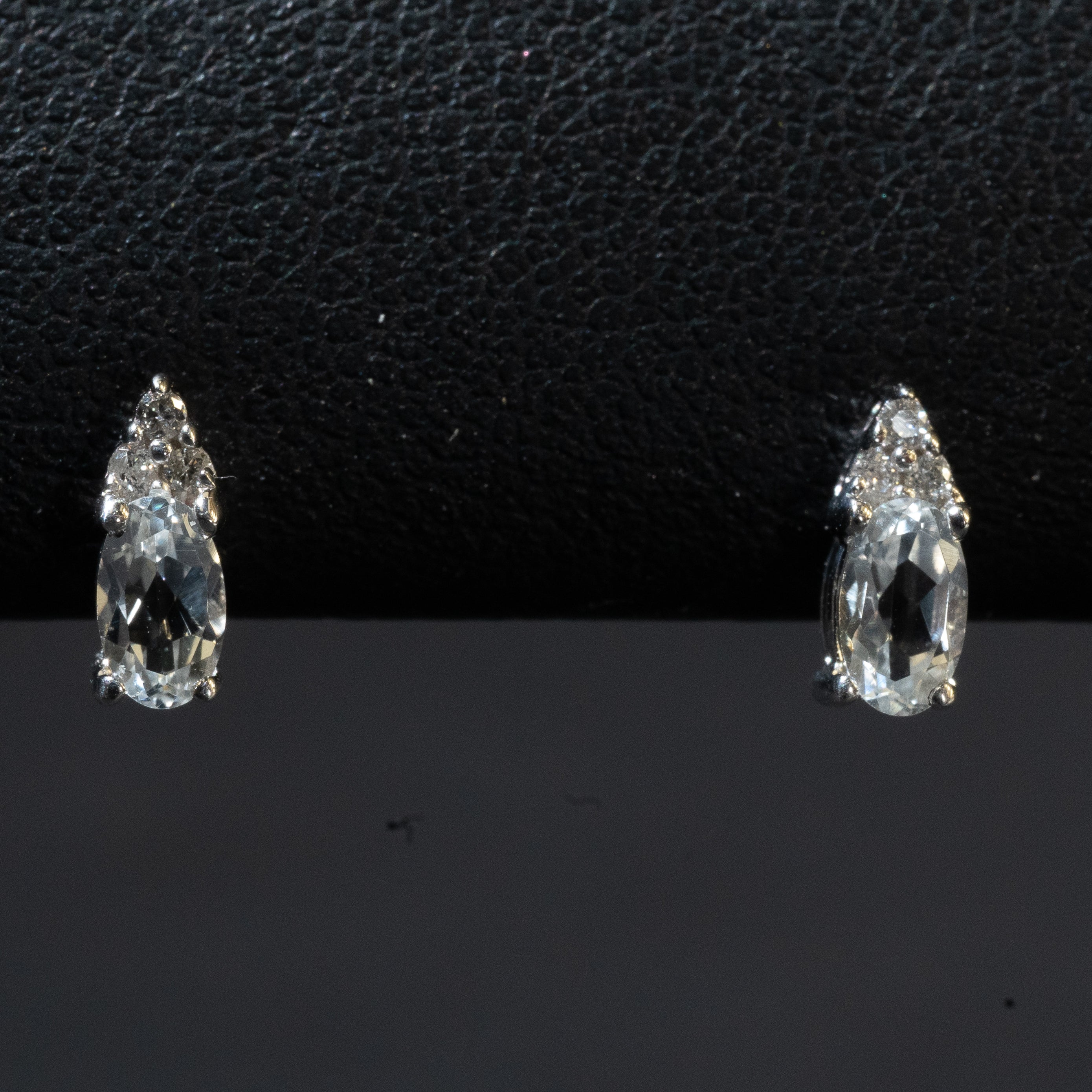 Ladies Oval Cut White Topaz Earrings / 10 Kt W - Anderson Jewelers 
