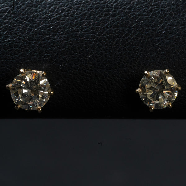 Radiant Cut Diamond Earrings / 14 Kt Y - Anderson Jewelers 