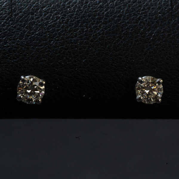 Ladies .500 Ctw Round Cut Diamond Earrings / 14 Kt W - Anderson Jewelers 
