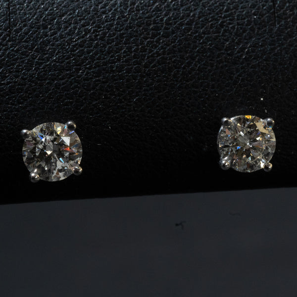 Ladies 1.000 Ctw Diamond Earrings / 18 Kt W - Anderson Jewelers 