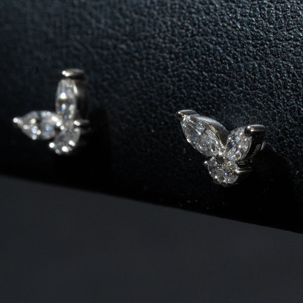 Ladies Marquise Cut Diamond Earrings / 14 Kt W - Anderson Jewelers 