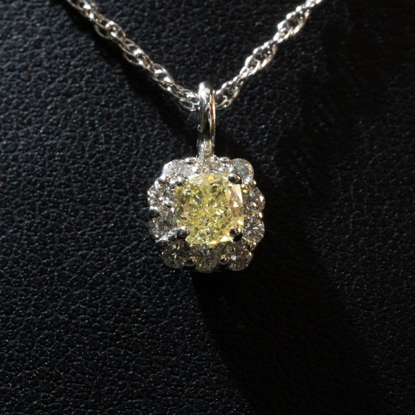 Ladies .520 Ctw Cushion Cut Diamond Pendant / 14 Kt Y - Anderson Jewelers 