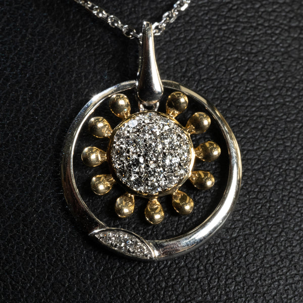 Ladies .300 Ctw Diamond Pendant / 2-Tone 14 Kt. - Anderson Jewelers 