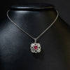 Ladies Round Cut Ruby Pendant / 14 Kt W - Anderson Jewelers 
