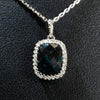 Ladies .080 Ctw Cushion Cut Blue Topaz Pendant / 18 Kt W - Anderson Jewelers 